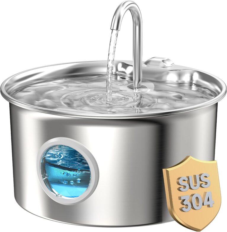 ATMZIQXR Stainless Steel Cat Water Fountain - meilleure fontaine à eau pour chat