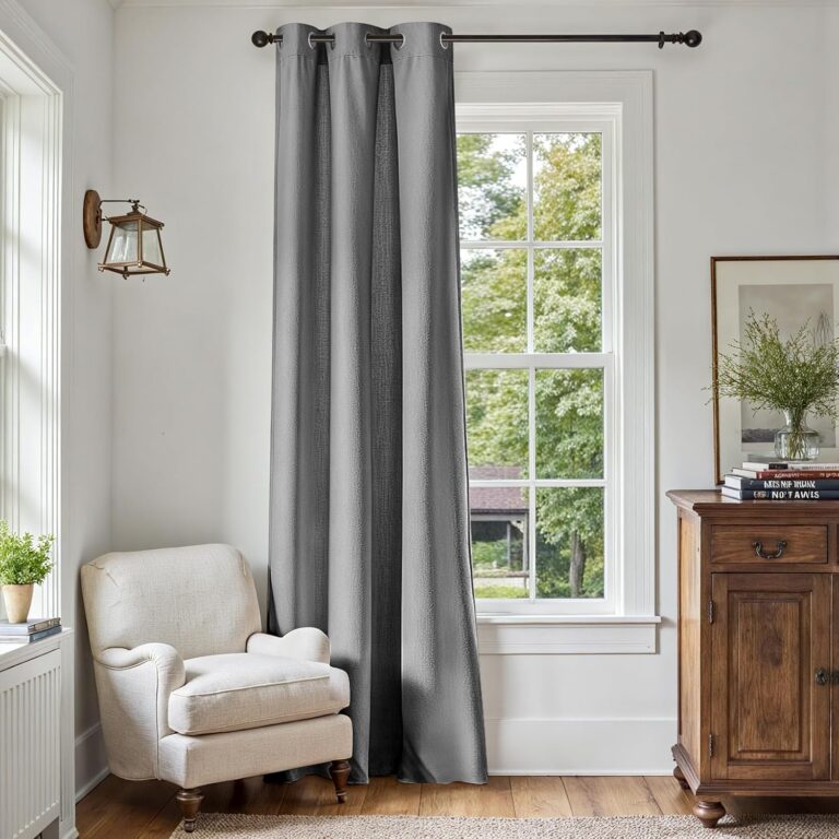 jinchan Linen Textured 75% Blackout - best blackout curtains for apartments