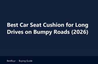 Best car seat cushion for long drives with a gel seat cushion and lumbar pillow on a driver's seat
