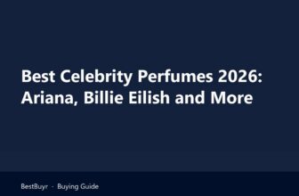best celebrity perfumes compared side by side on a vanity table with scent strips