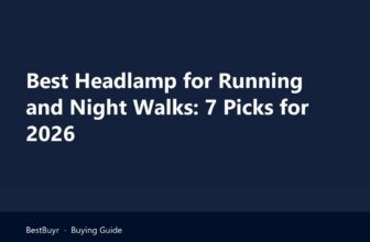 Best headlamp for running lighting a riverside path at dusk, with a red rear light on the strap